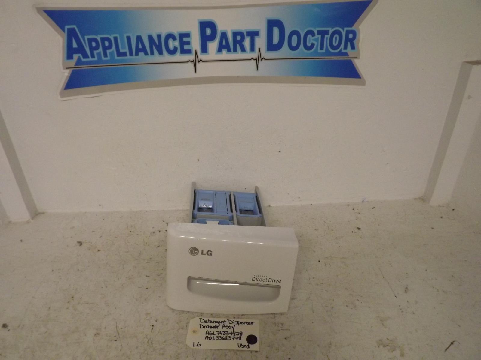 LG Washer AGL74334828 AGL33683778 Detergent Dispenser Drawer Assy Used LG Washer AGL74334828 AGL33683778 Detergent Dispenser Drawer Assy Used